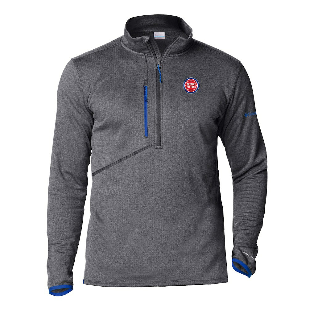 Columbia Detroit Pistons Park View Half-Zip Top Gray