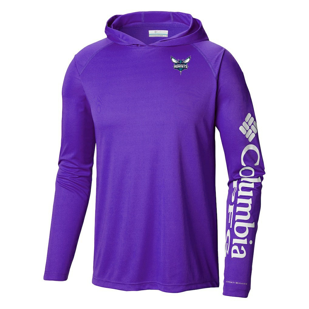 Columbia Charlotte Hornets Terminal Tackle Long Sleeve Hoodie T-Shirt Purple
