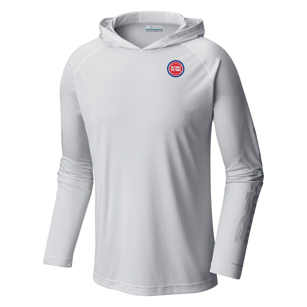 Columbia Detroit Pistons Terminal Tackle Long Sleeve Hoodie T-Shirt White
