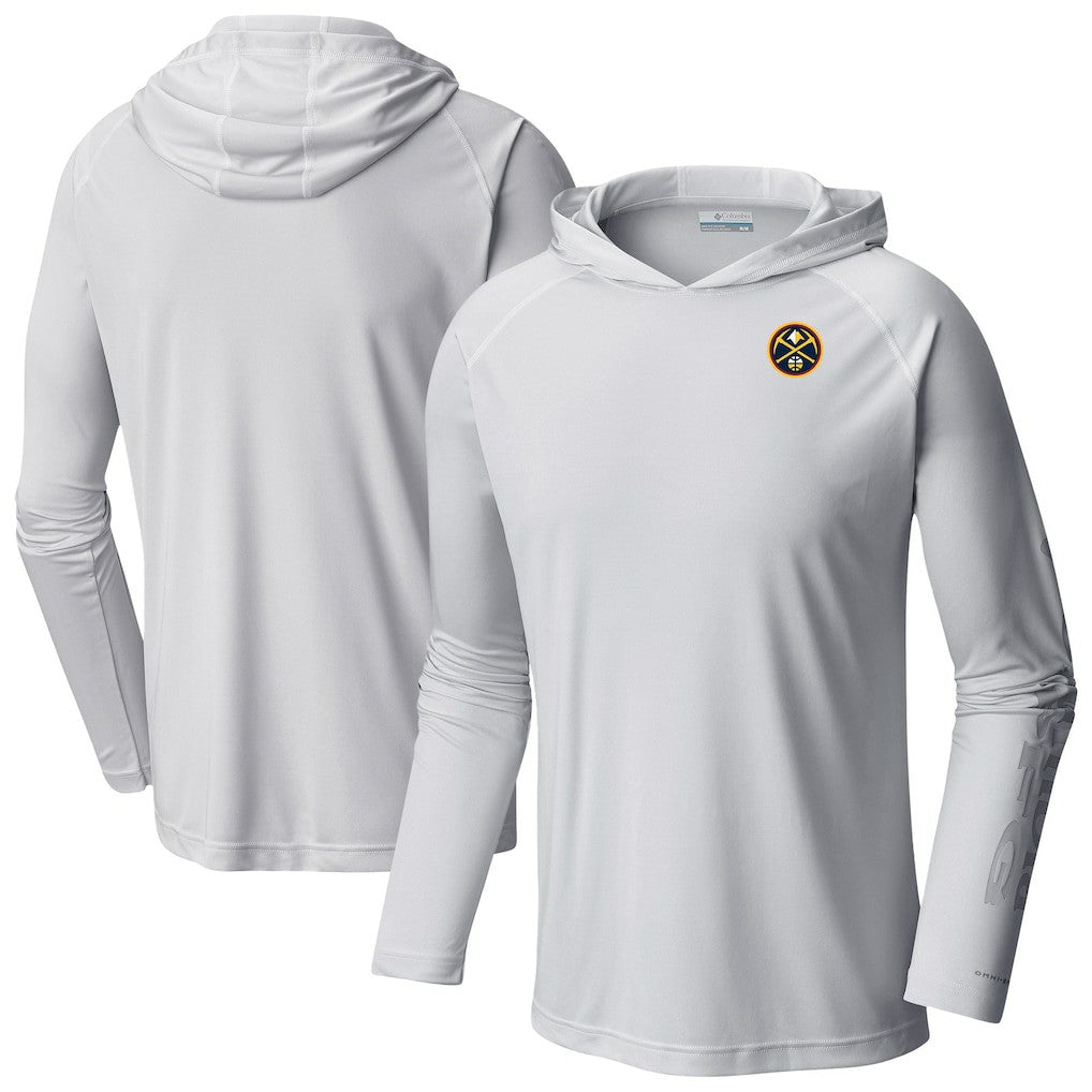 Columbia Denver Nuggets Terminal Tackle Long Sleeve Hoodie T-Shirt White