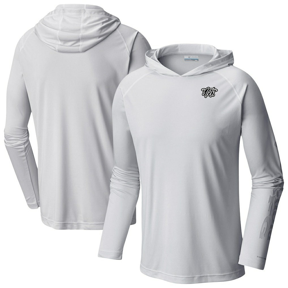 Columbia Brooklyn Nets Terminal Tackle Long Sleeve Hoodie T-Shirt White