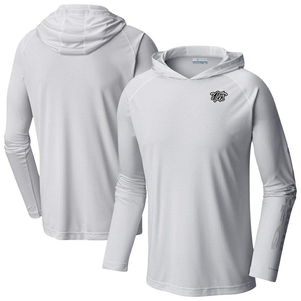 Columbia Brooklyn Nets Terminal Tackle Long Sleeve Hoodie T-Shirt White