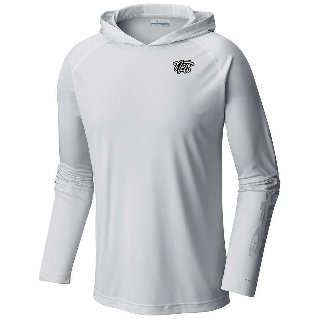 Columbia Brooklyn Nets Terminal Tackle Long Sleeve Hoodie T-Shirt White