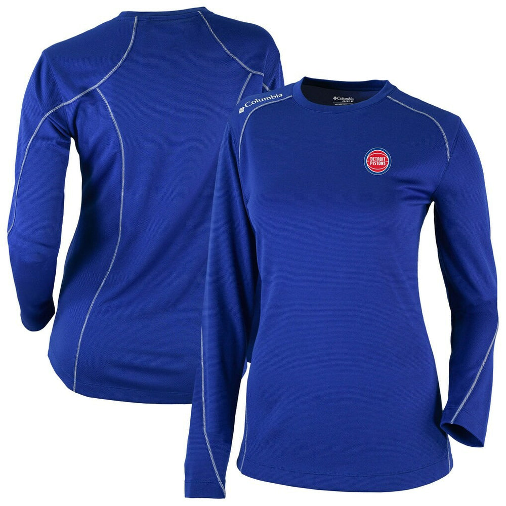 Columbia Detroit Pistons Women's Omni-Wick Shotgun Pullover Top Blue