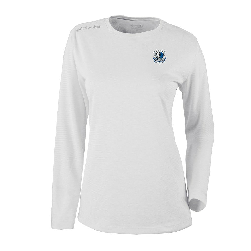 Columbia Dallas Mavericks Women's Omni-Wick Shotgun Pullover Top White