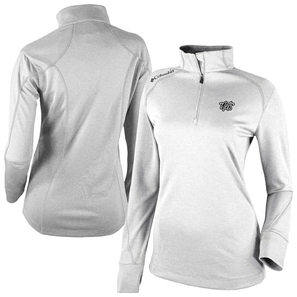 Columbia Brooklyn Nets Women's Omni-Wick Shotgun 2.0 Quarter-Zip Pullover Top White