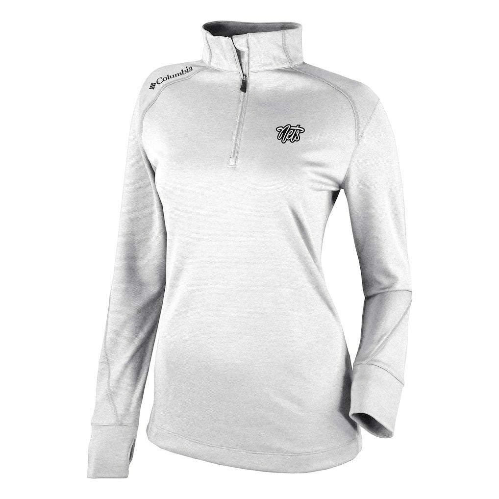 Columbia Brooklyn Nets Women's Omni-Wick Shotgun 2.0 Quarter-Zip Pullover Top White