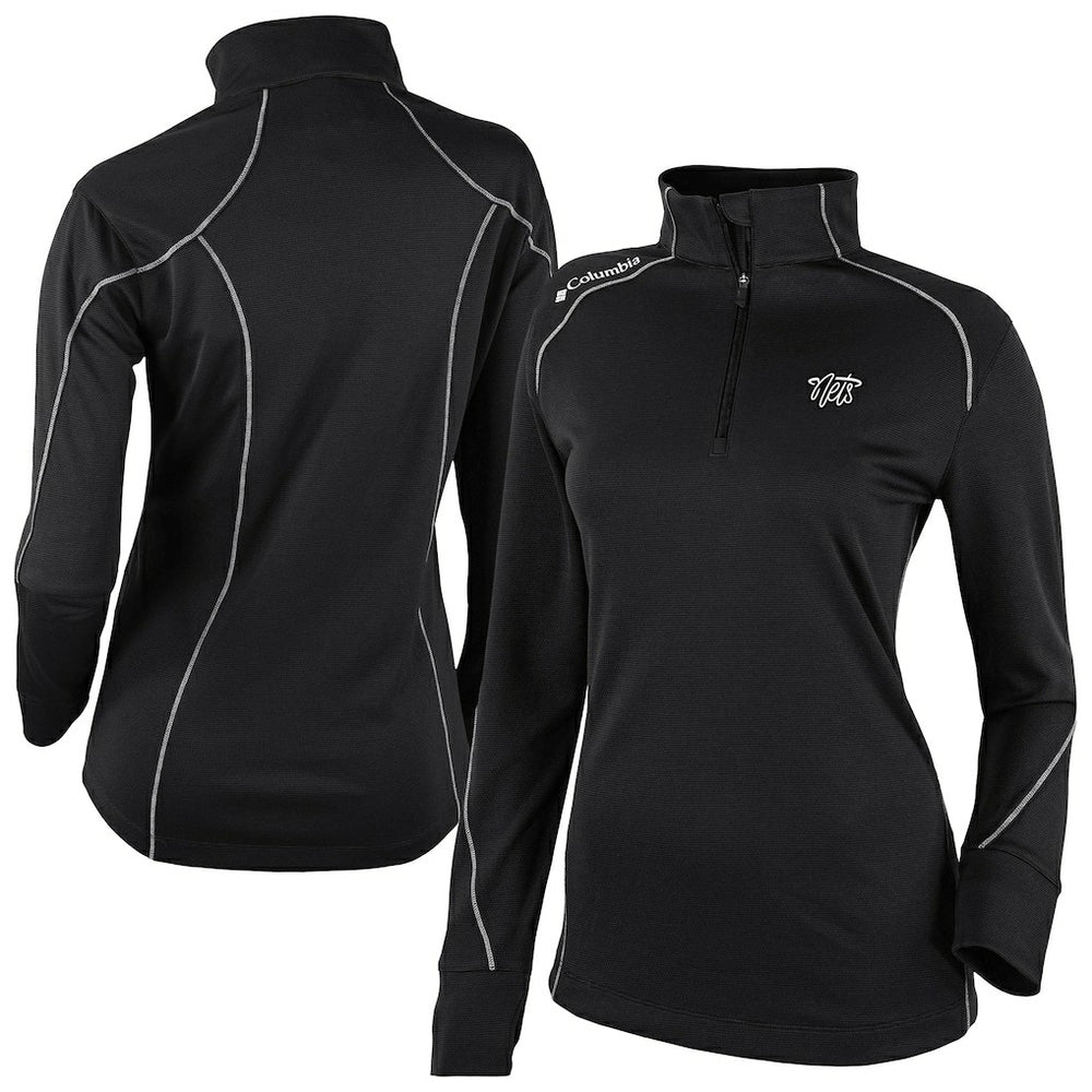 Columbia Brooklyn Nets Women's Omni-Wick Shotgun 2.0 Quarter-Zip Pullover Top Black