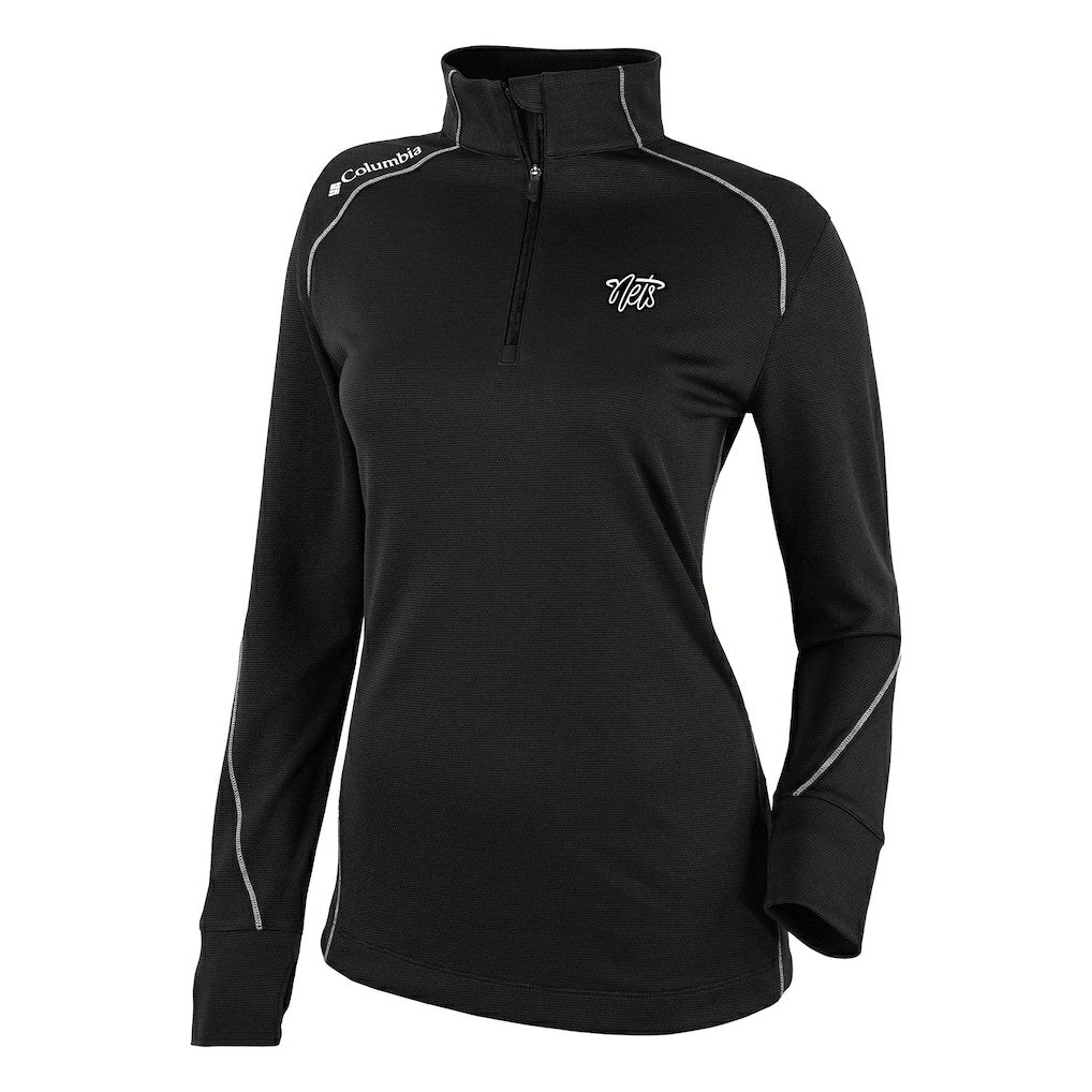 Columbia Brooklyn Nets Women's Omni-Wick Shotgun 2.0 Quarter-Zip Pullover Top Black