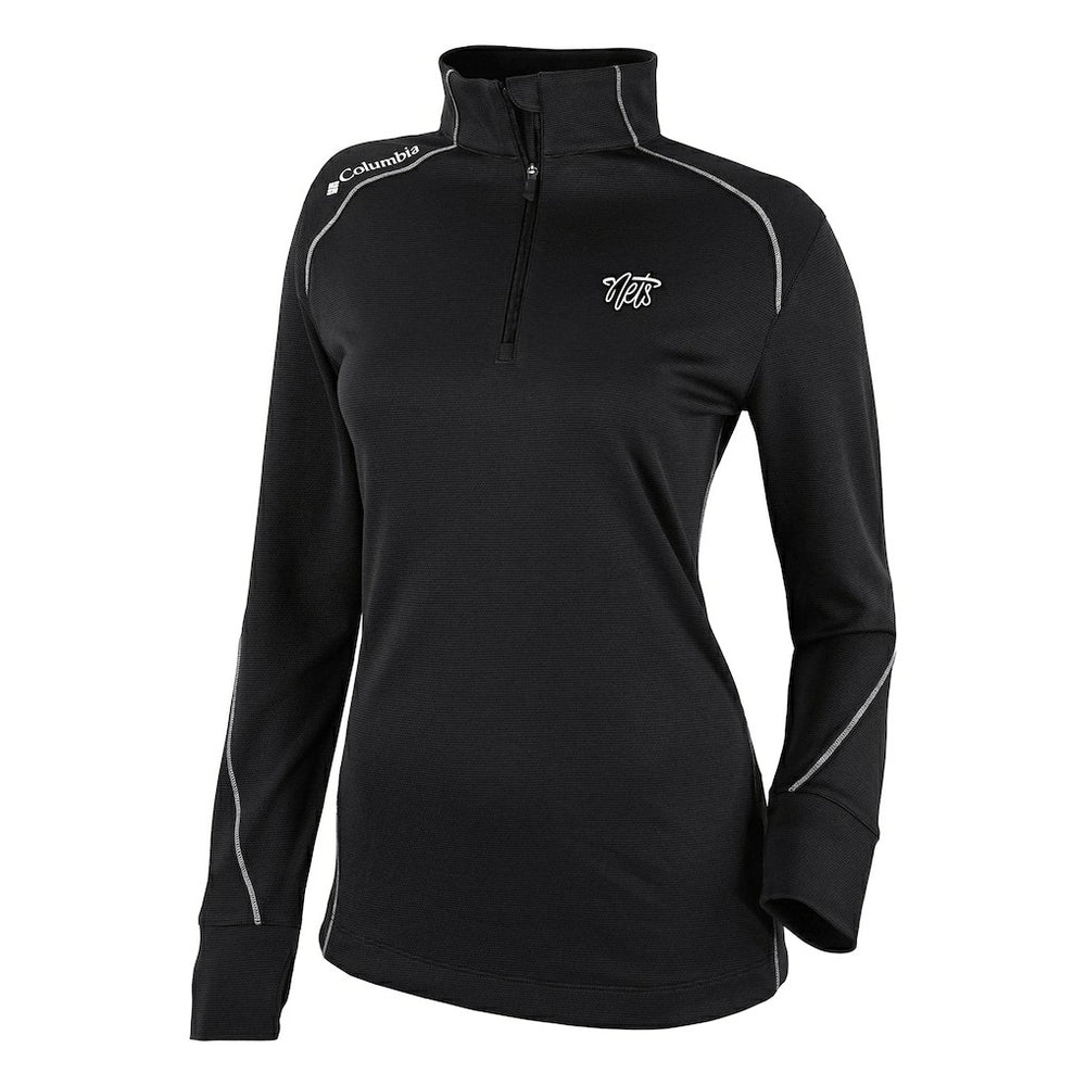 Columbia Brooklyn Nets Women's Omni-Wick Shotgun 2.0 Quarter-Zip Pullover Top Black