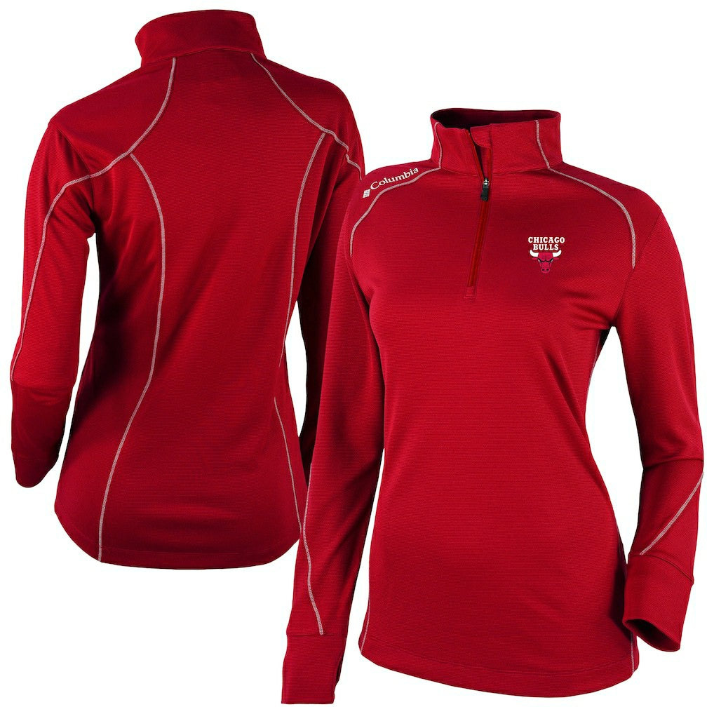Columbia Chicago Bulls Women's Omni-Wick Shotgun 2.0 Quarter-Zip Pullover Top Red