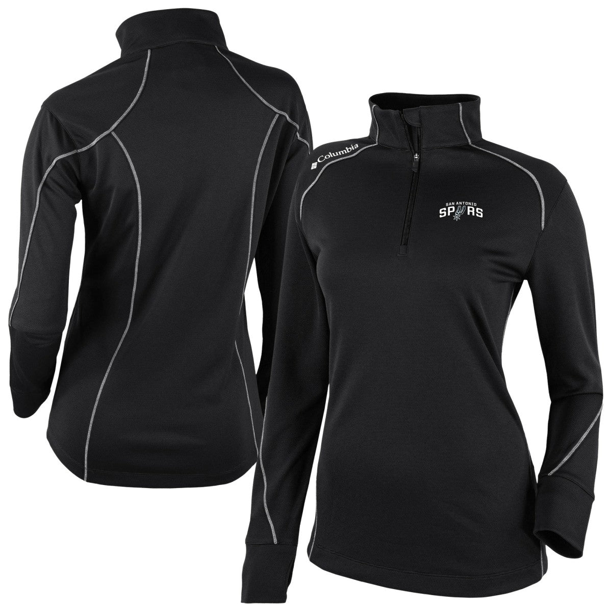 Columbia San Antonio Spurs Women's Omni-Wick Shotgun 2.0 Quarter-Zip Pullover Top Black