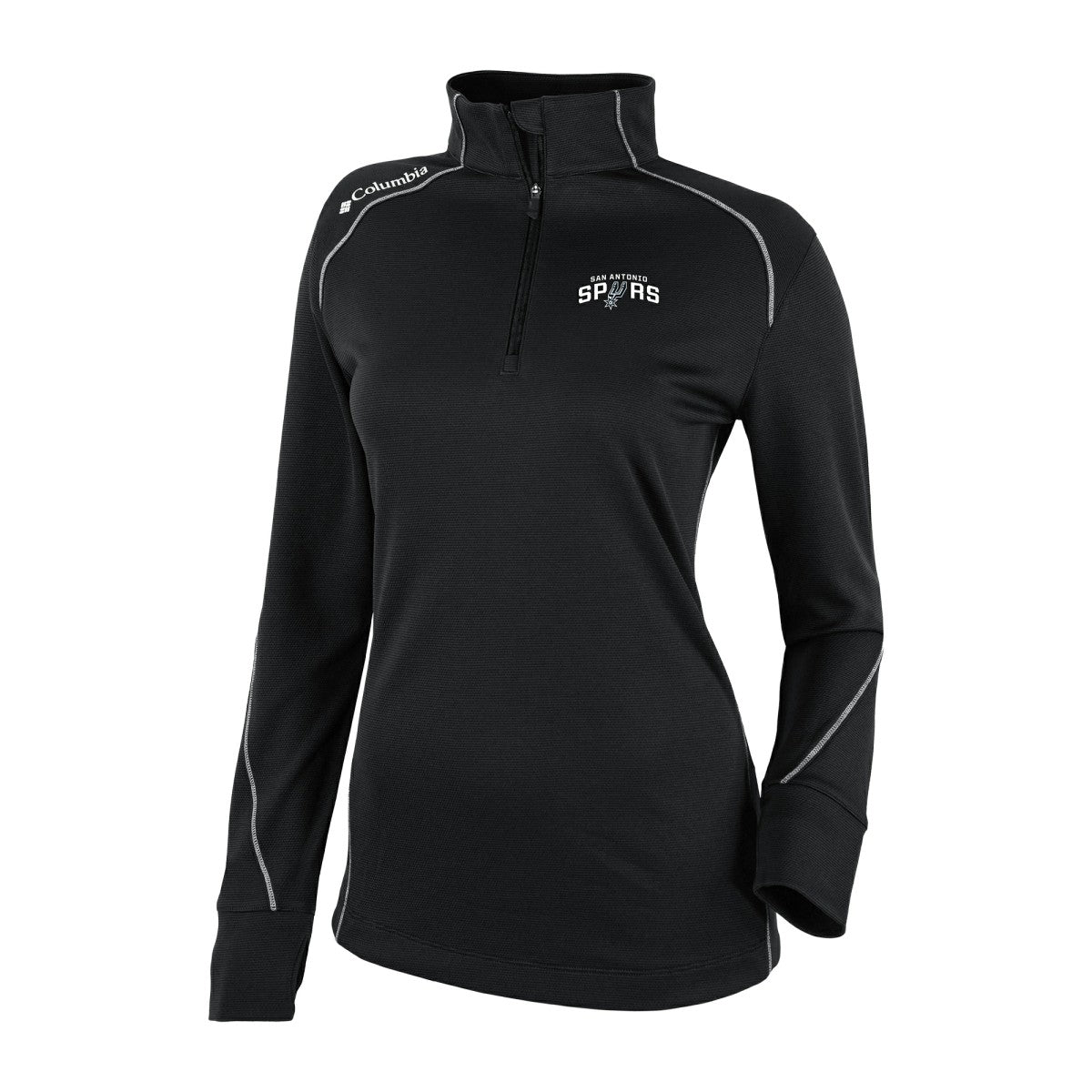 Columbia San Antonio Spurs Women's Omni-Wick Shotgun 2.0 Quarter-Zip Pullover Top Black