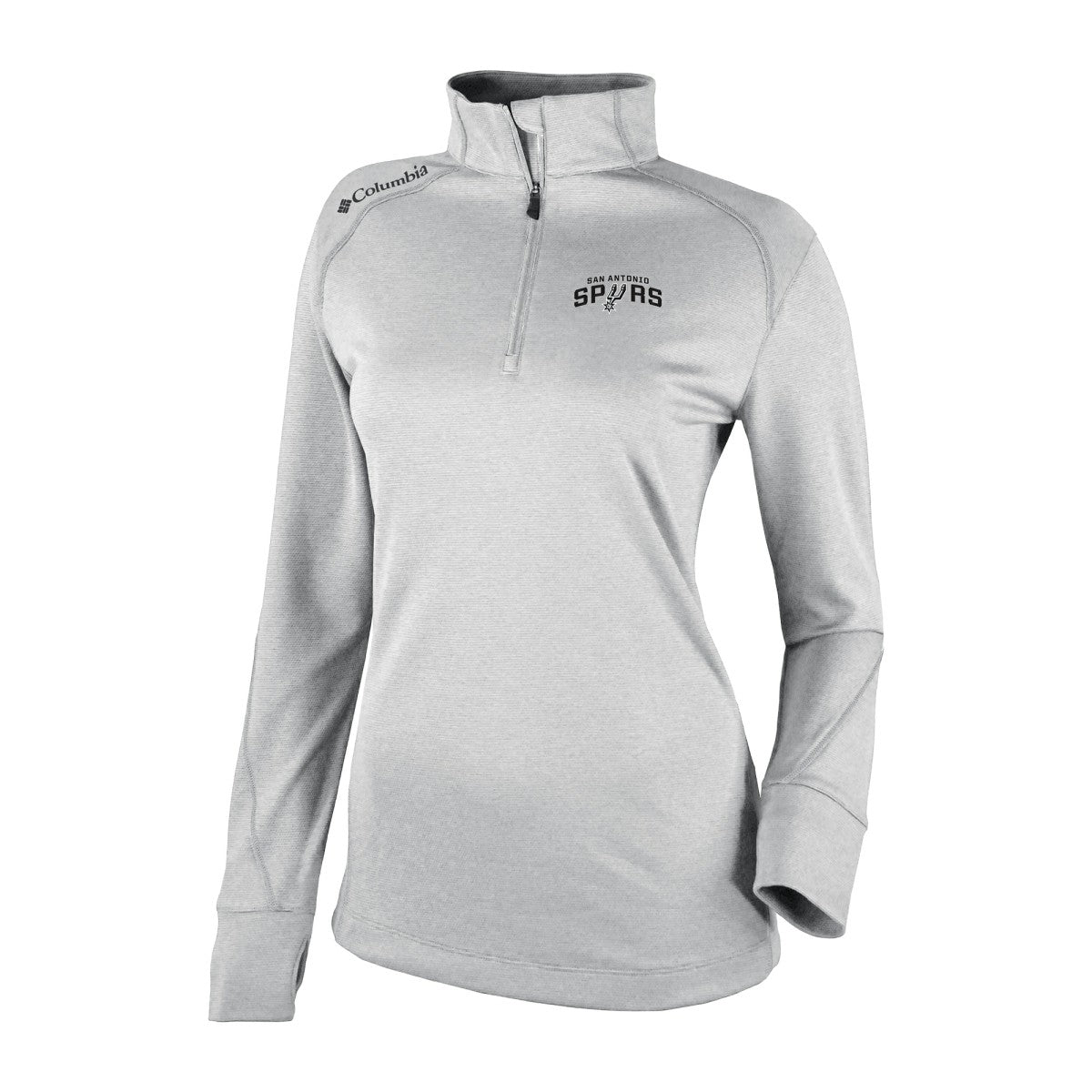 Columbia San Antonio Spurs Women's Omni-Wick Shotgun 2.0 Quarter-Zip Pullover Top Heather Gray
