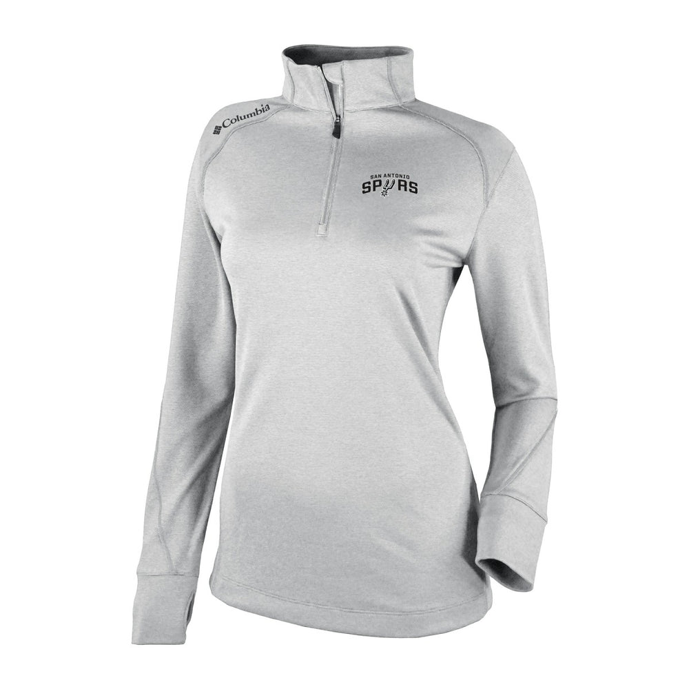 Columbia San Antonio Spurs Women's Omni-Wick Shotgun 2.0 Quarter-Zip Pullover Top Heather Gray