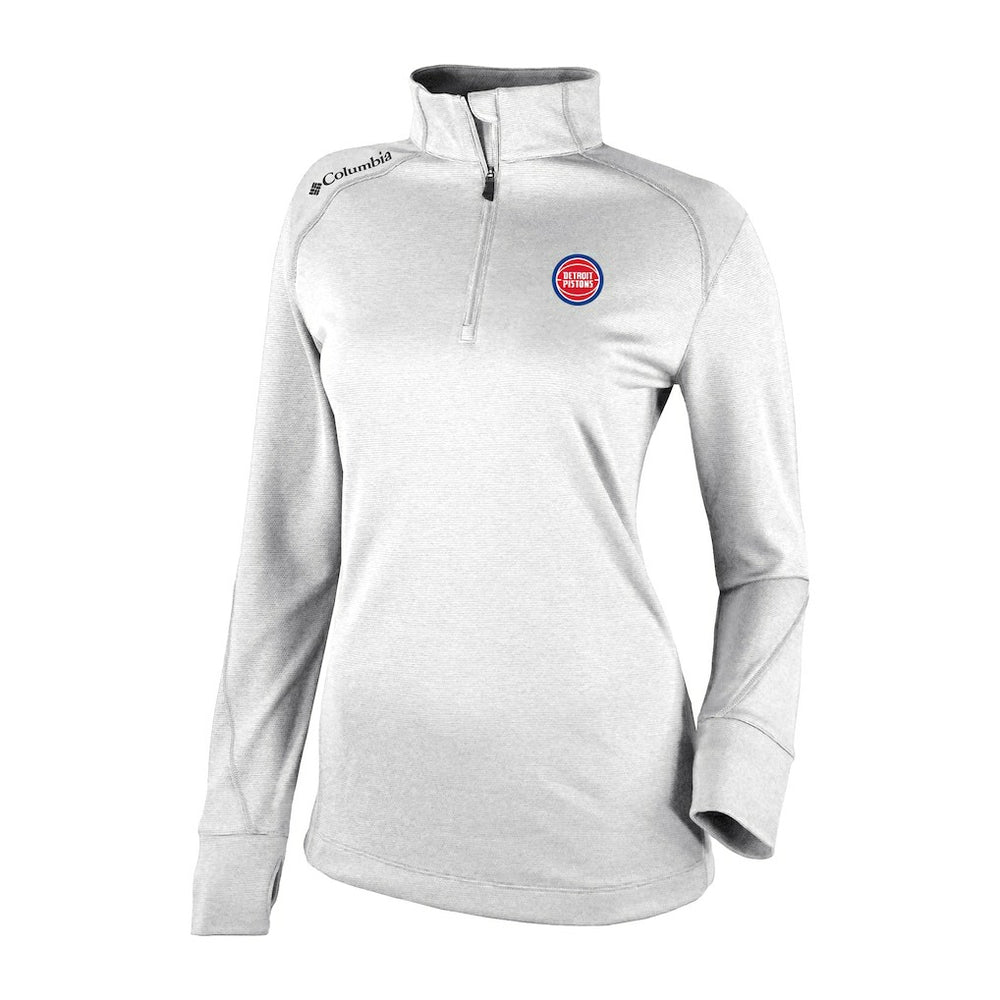 Columbia Detroit Pistons Women's Omni-Wick Shotgun 2.0 Quarter-Zip Pullover Top White