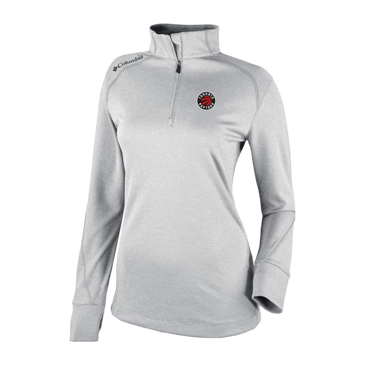 Columbia Toronto Raptors Women's Omni-Wick Shotgun 2.0 Quarter-Zip Pullover Top Heather Gray