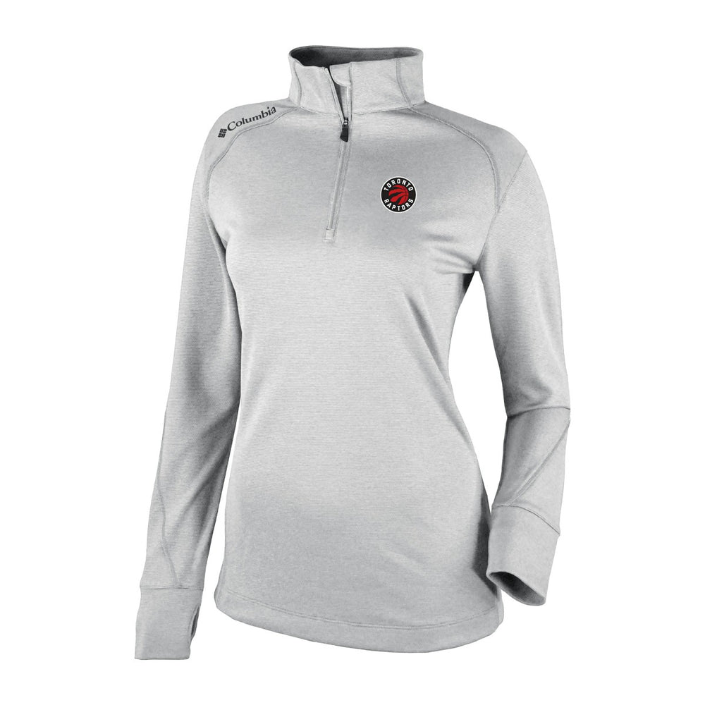 Columbia Toronto Raptors Women's Omni-Wick Shotgun 2.0 Quarter-Zip Pullover Top Heather Gray
