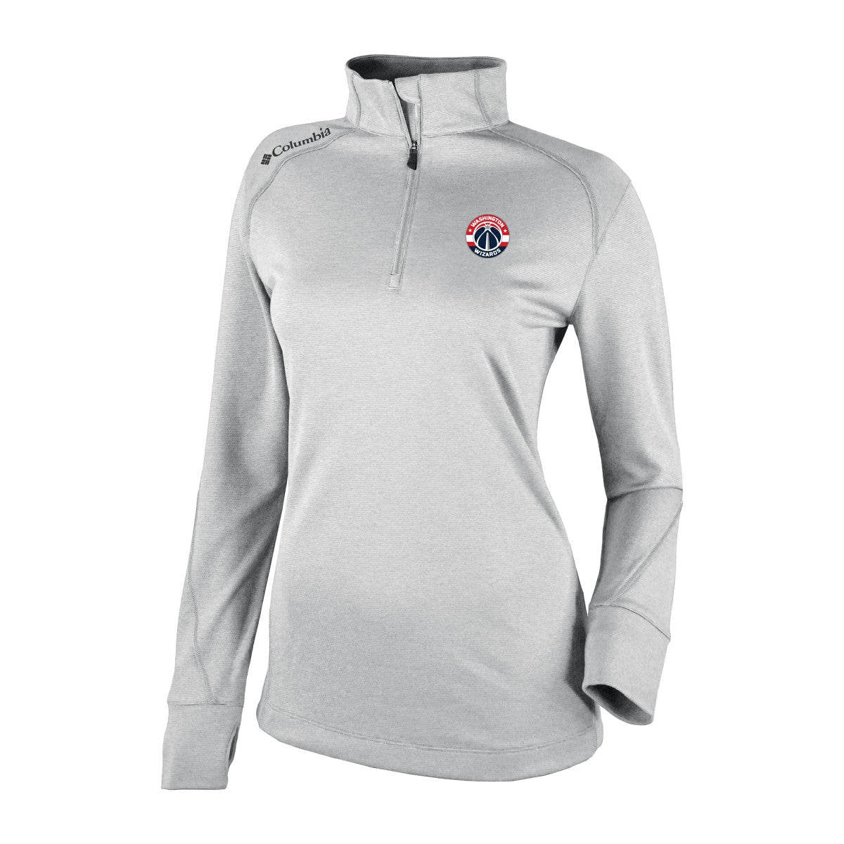 Columbia Washington Wizards Women's Omni-Wick Shotgun 2.0 Quarter-Zip Pullover Top Heather Gray