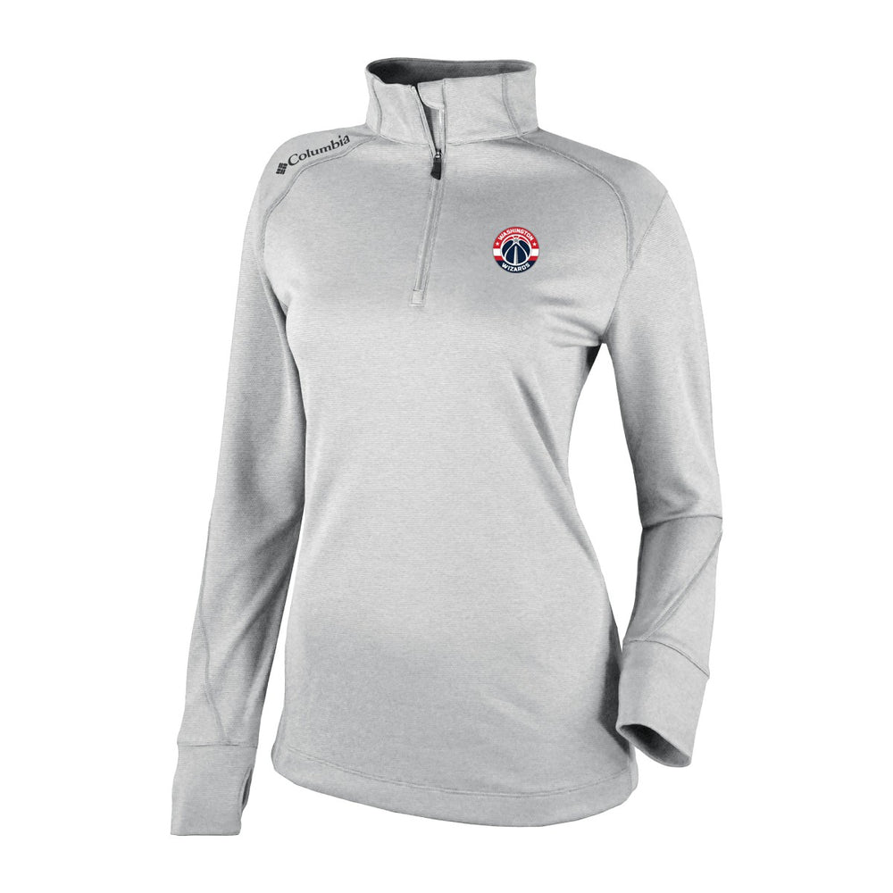 Columbia Washington Wizards Women's Omni-Wick Shotgun 2.0 Quarter-Zip Pullover Top Heather Gray