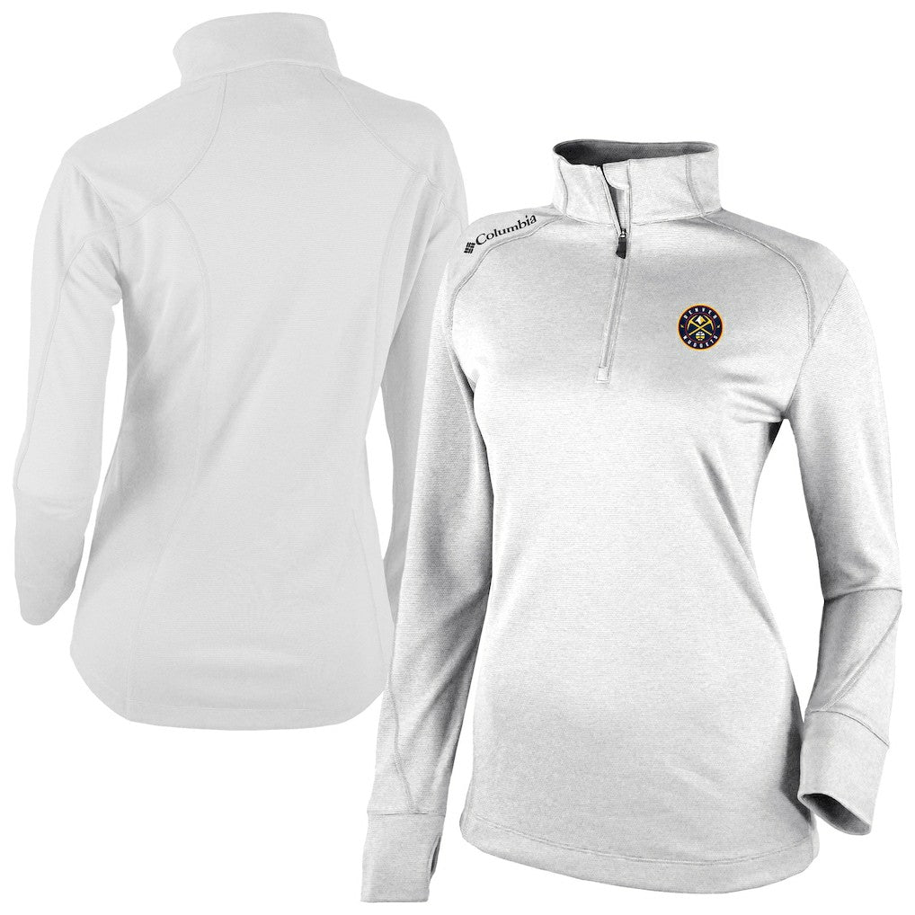 Columbia Denver Nuggets Women's Omni-Wick Shotgun 2.0 Quarter-Zip Pullover Top White