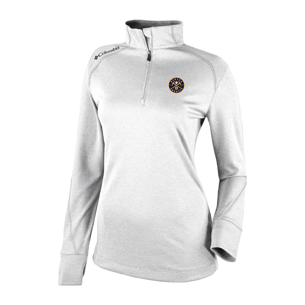 Columbia Denver Nuggets Women's Omni-Wick Shotgun 2.0 Quarter-Zip Pullover Top White