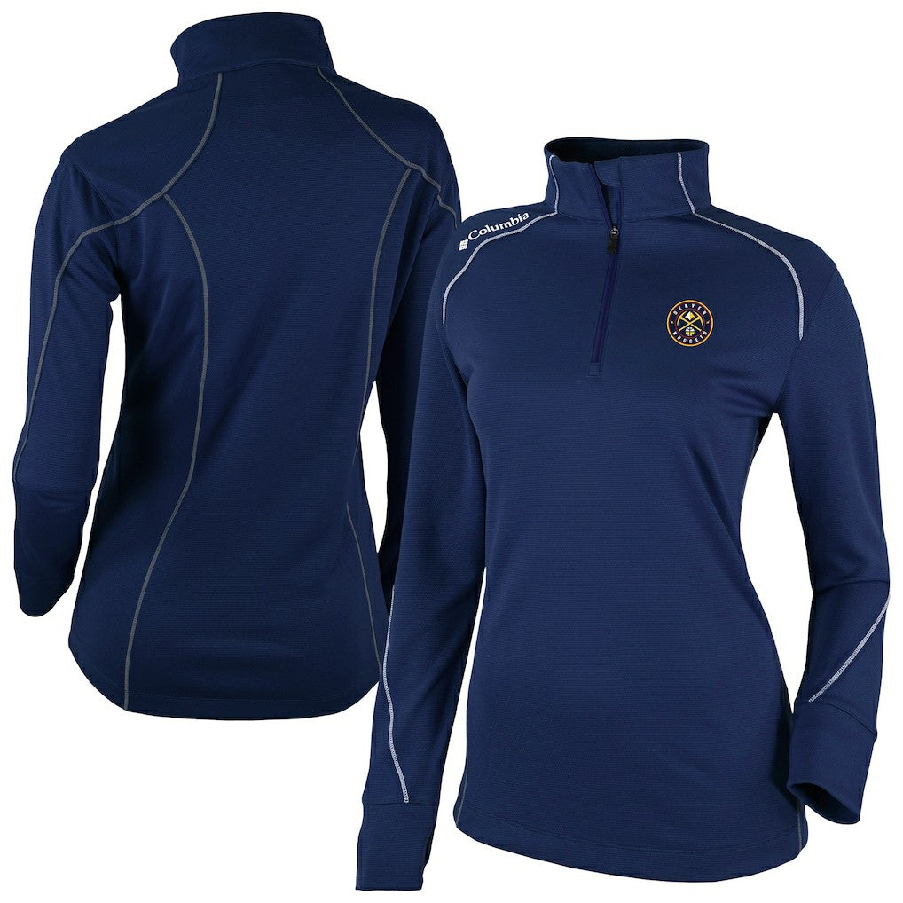 Columbia Denver Nuggets Women's Omni-Wick Shotgun 2.0 Quarter-Zip Pullover Top Navy