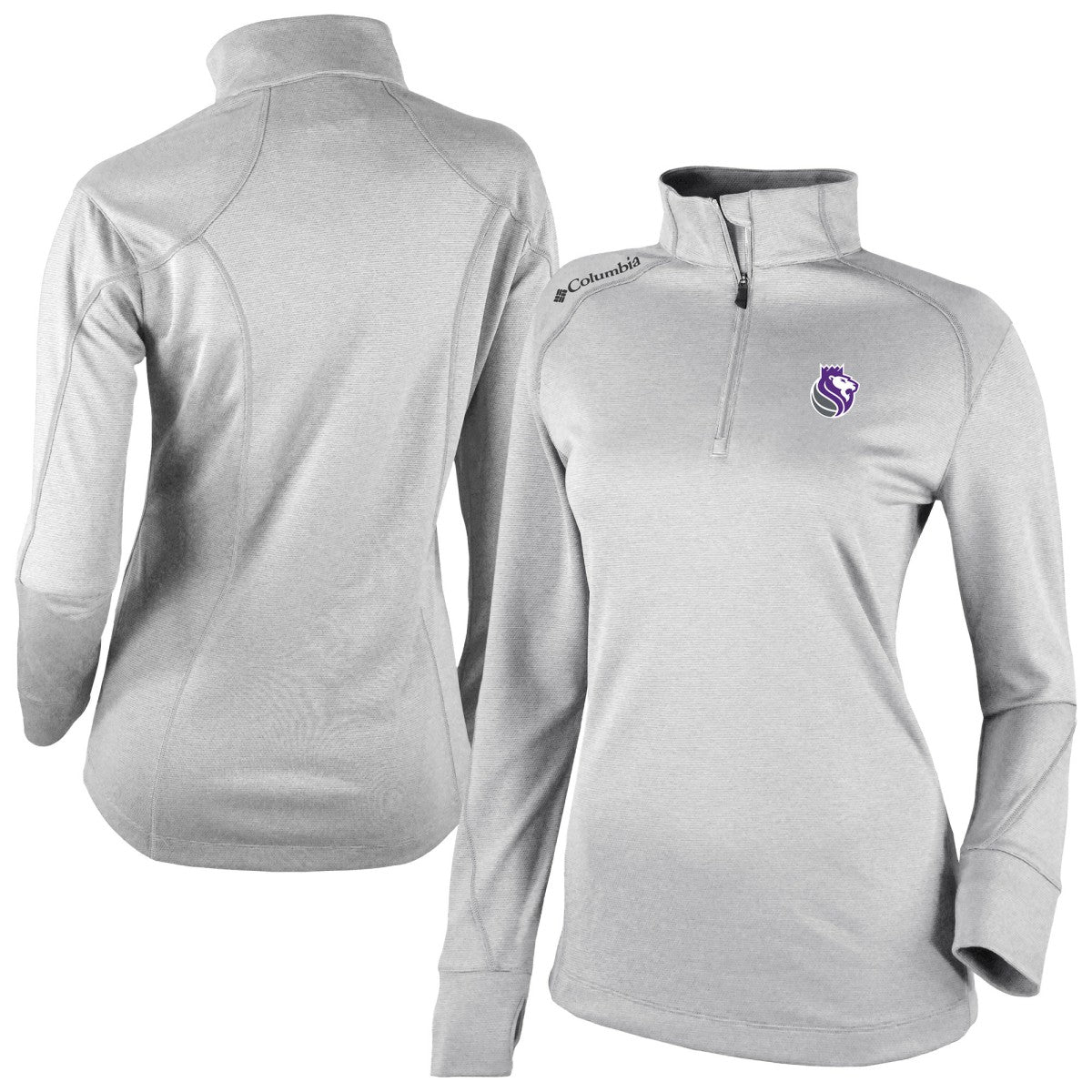 Columbia Sacramento Kings Women's Omni-Wick Shotgun 2.0 Quarter-Zip Pullover Top Heather Gray