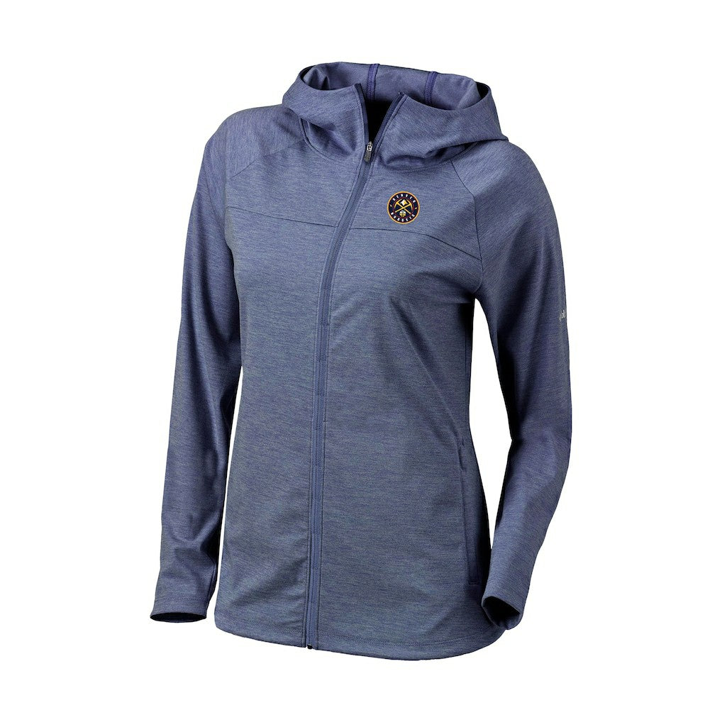 Columbia Denver Nuggets Women's Omni-Wick Half Shot Full-Zip Hooded Jacket Navy