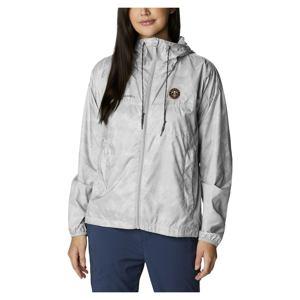 Columbia Denver Nuggets Women's Flash Challenger II Omni-Shade Full-Zip Windbreaker Jacket White