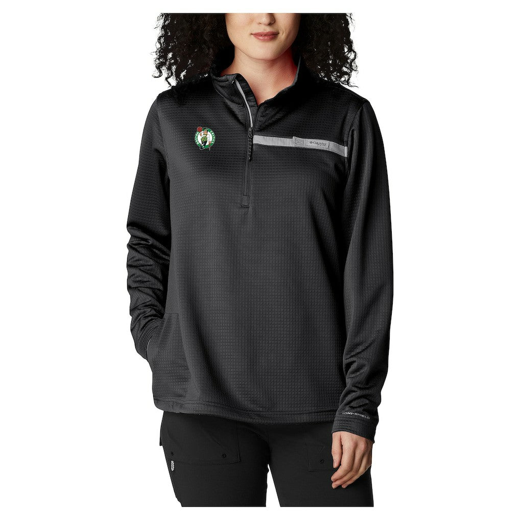 Columbia Boston Celtics Women's Skiff Guide Fleece Pullover Top Black