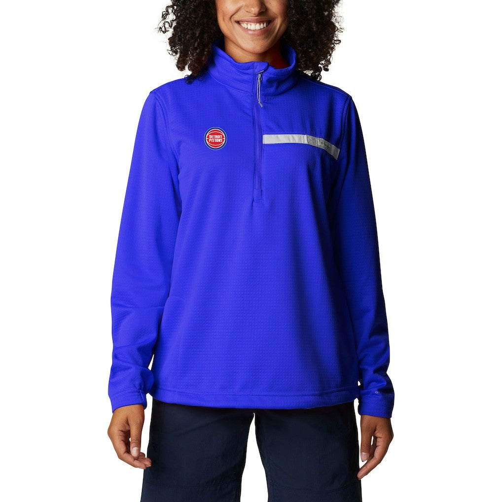 Columbia Detroit Pistons Women's Skiff Guide Fleece Pullover Top Blue