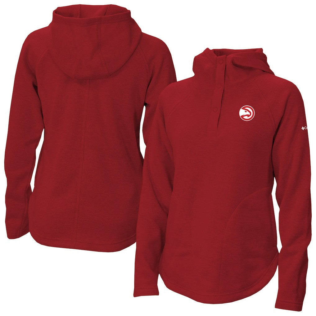 Columbia Atlanta Hawks Women's Sweater Weather Quarter-Snap Hoodie Red