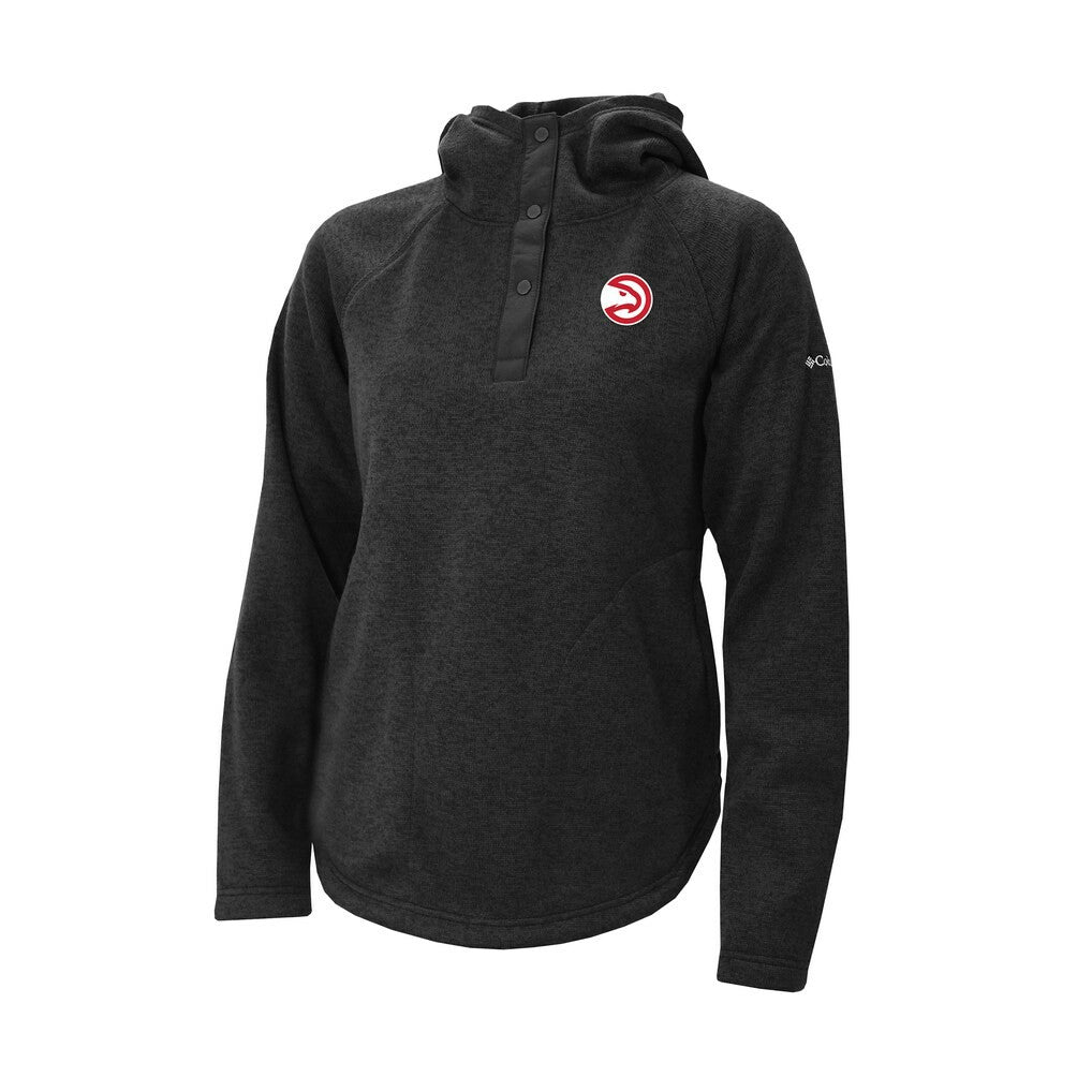 Columbia Atlanta Hawks Women's Sweater Weather Quarter-Snap Hoodie Black