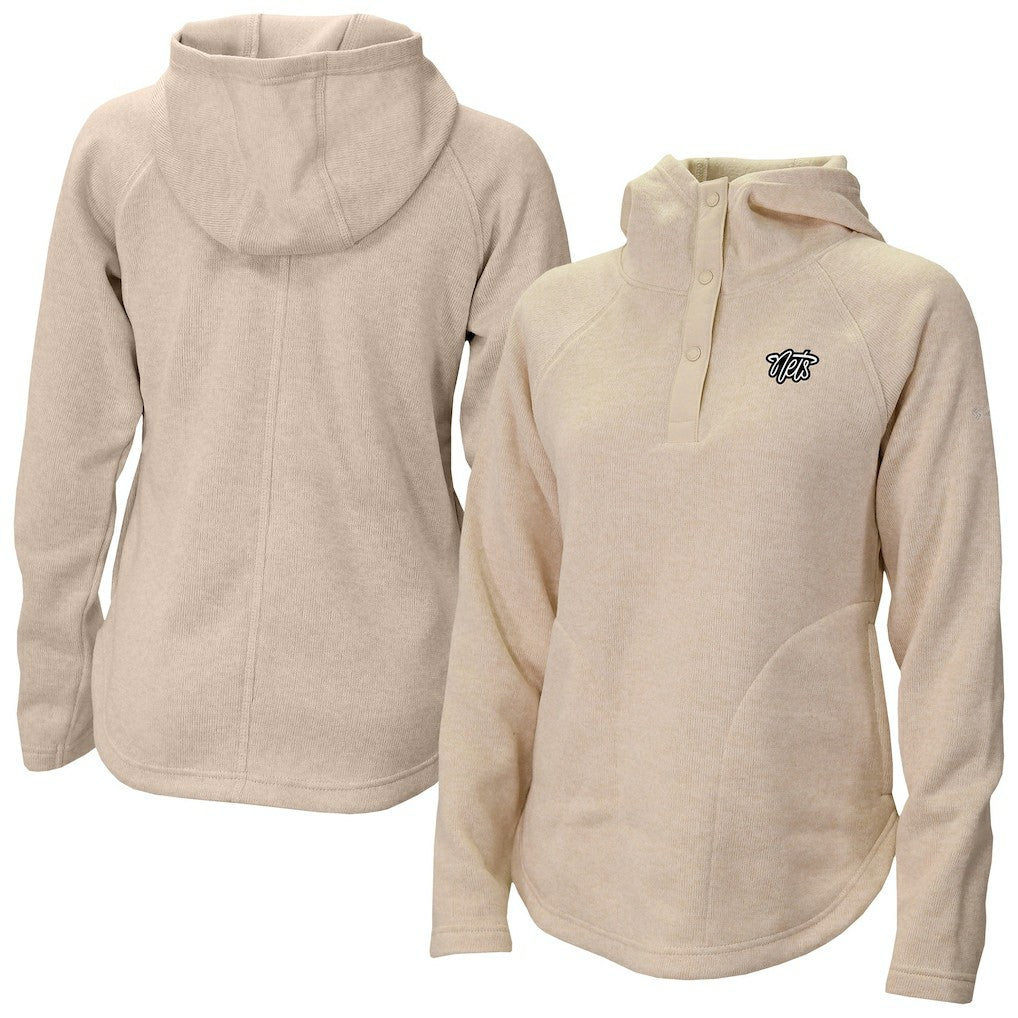Columbia Brooklyn Nets Women's Sweater Weather Quarter-Snap Hoodie White