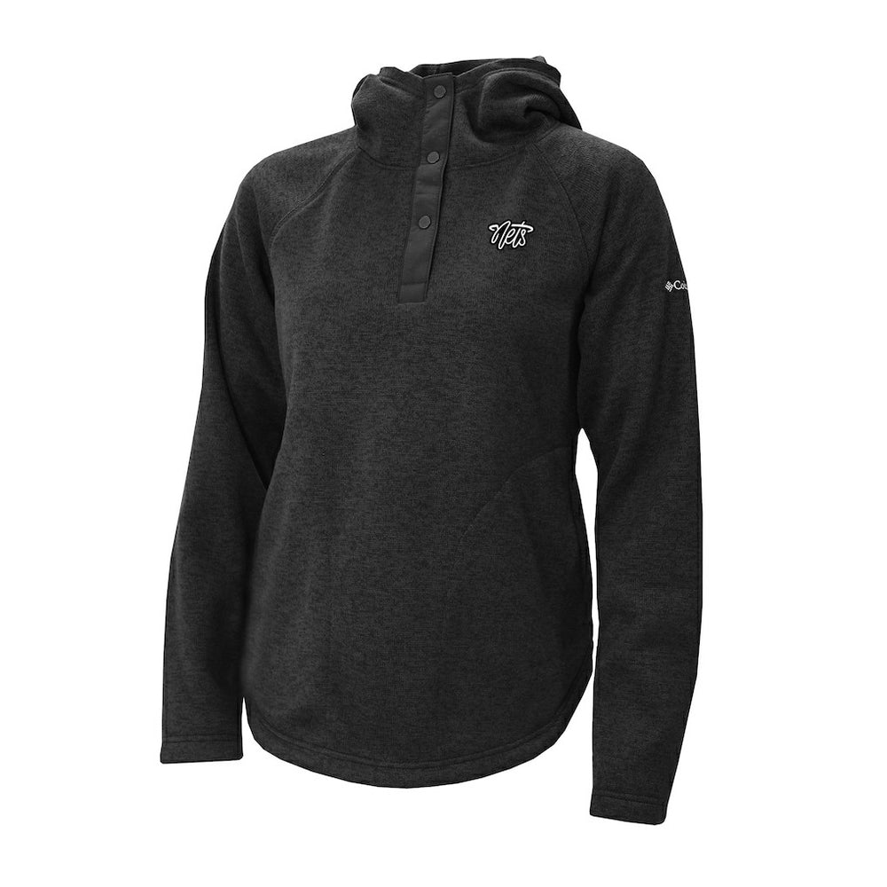 Columbia Brooklyn Nets Women's Sweater Weather Quarter-Snap Hoodie Black