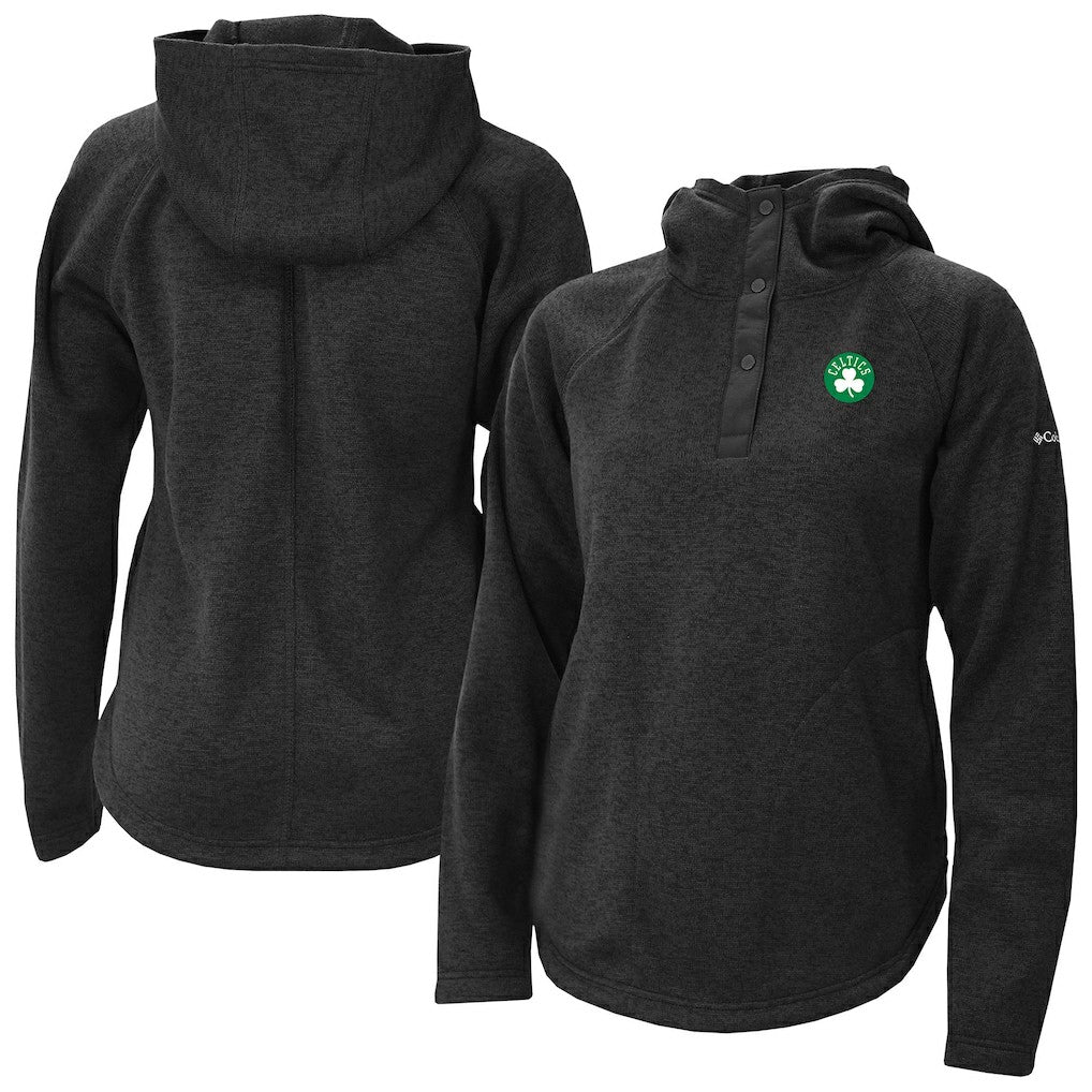 Columbia Boston Celtics Women's Sweater Weather Quarter-Snap Hoodie Black