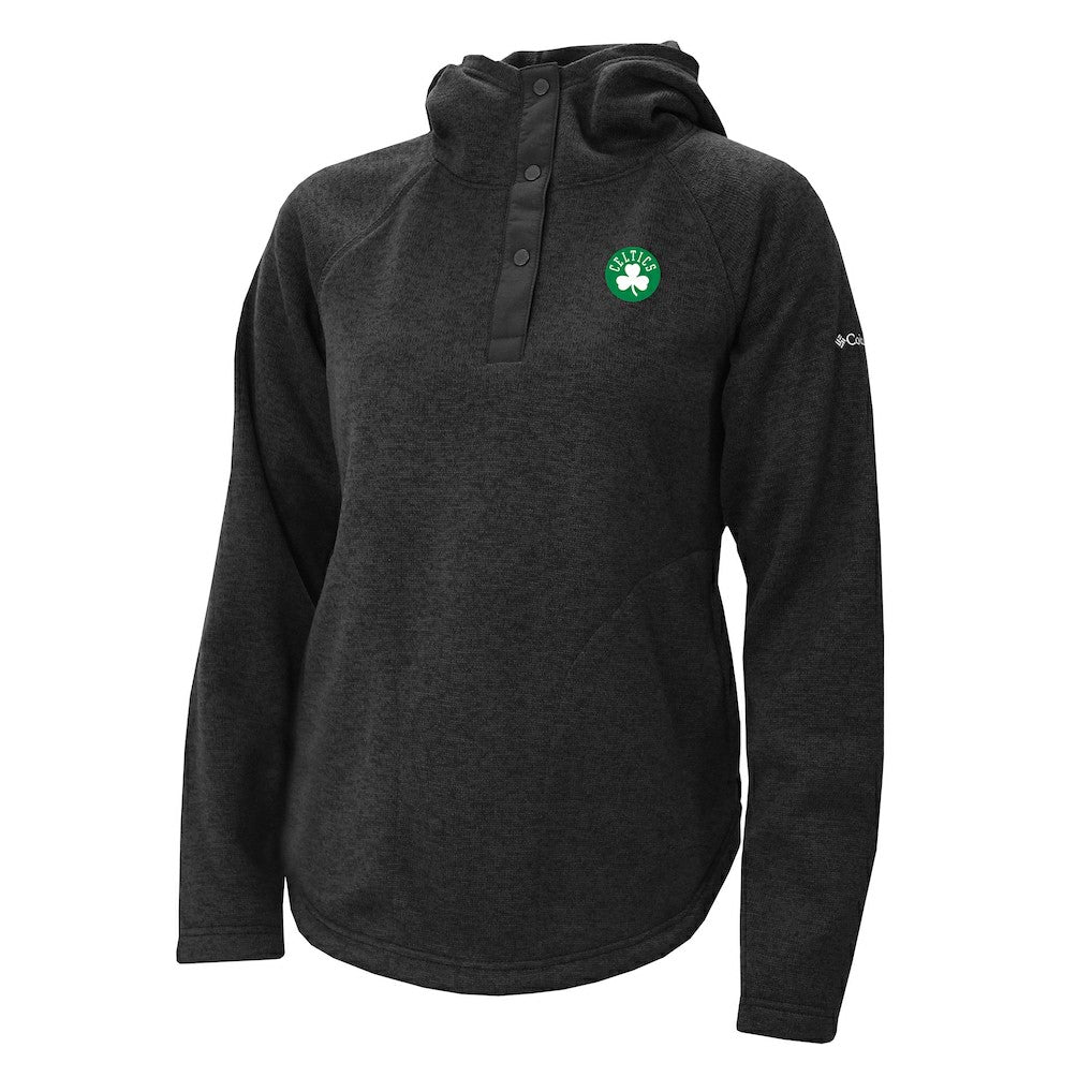 Columbia Boston Celtics Women's Sweater Weather Quarter-Snap Hoodie Black