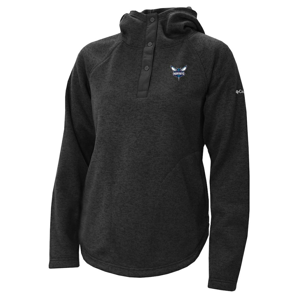 Columbia Charlotte Hornets Women's Sweater Weather Quarter-Snap Hoodie Black