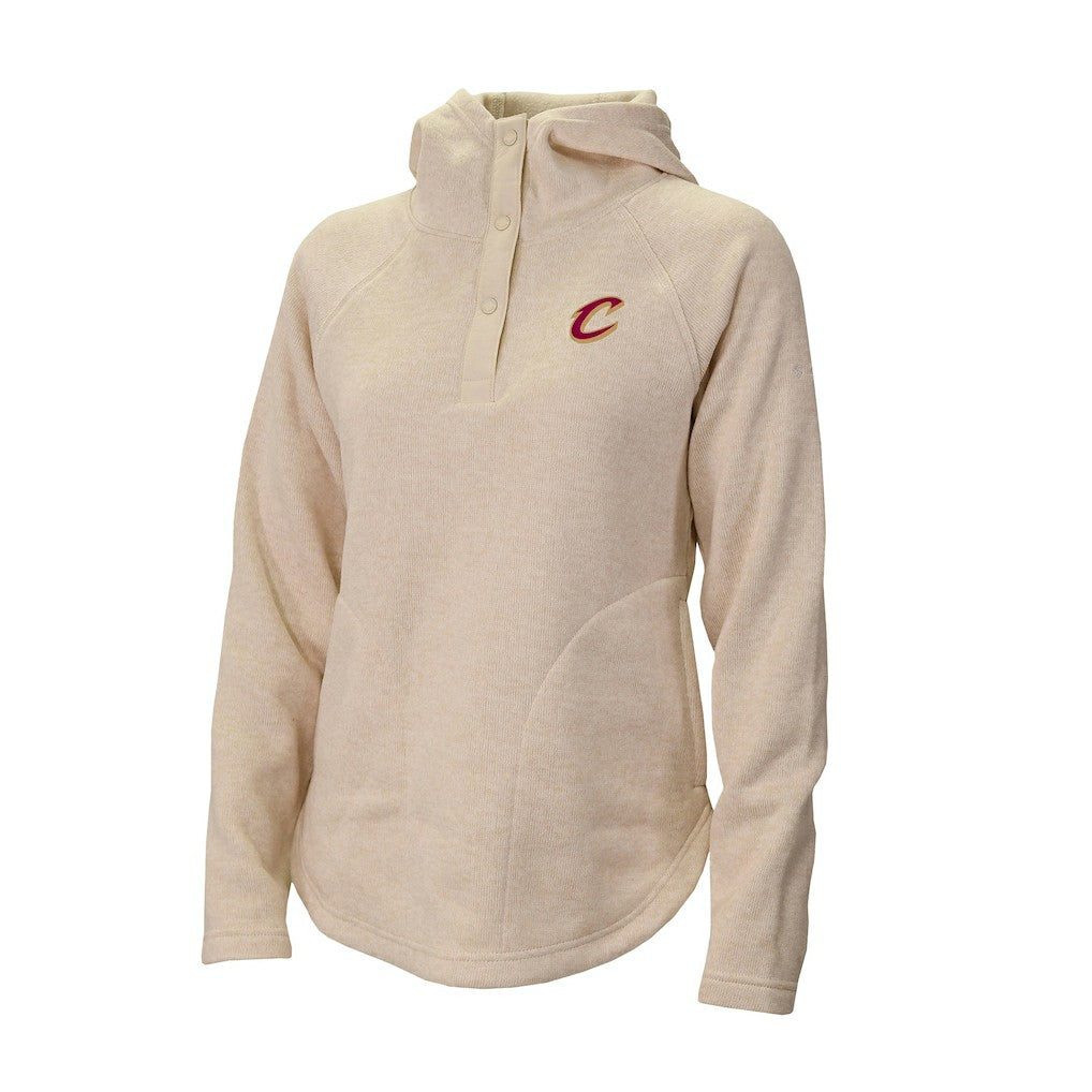 Columbia Cleveland Cavaliers Women's Sweater Weather Quarter-Snap Hoodie White