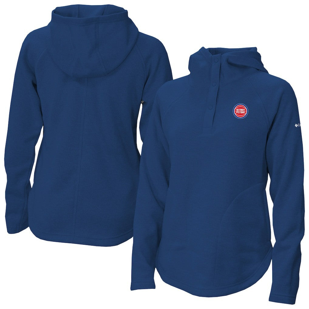Columbia Detroit Pistons Women's Sweater Weather Quarter-Snap Hoodie Blue