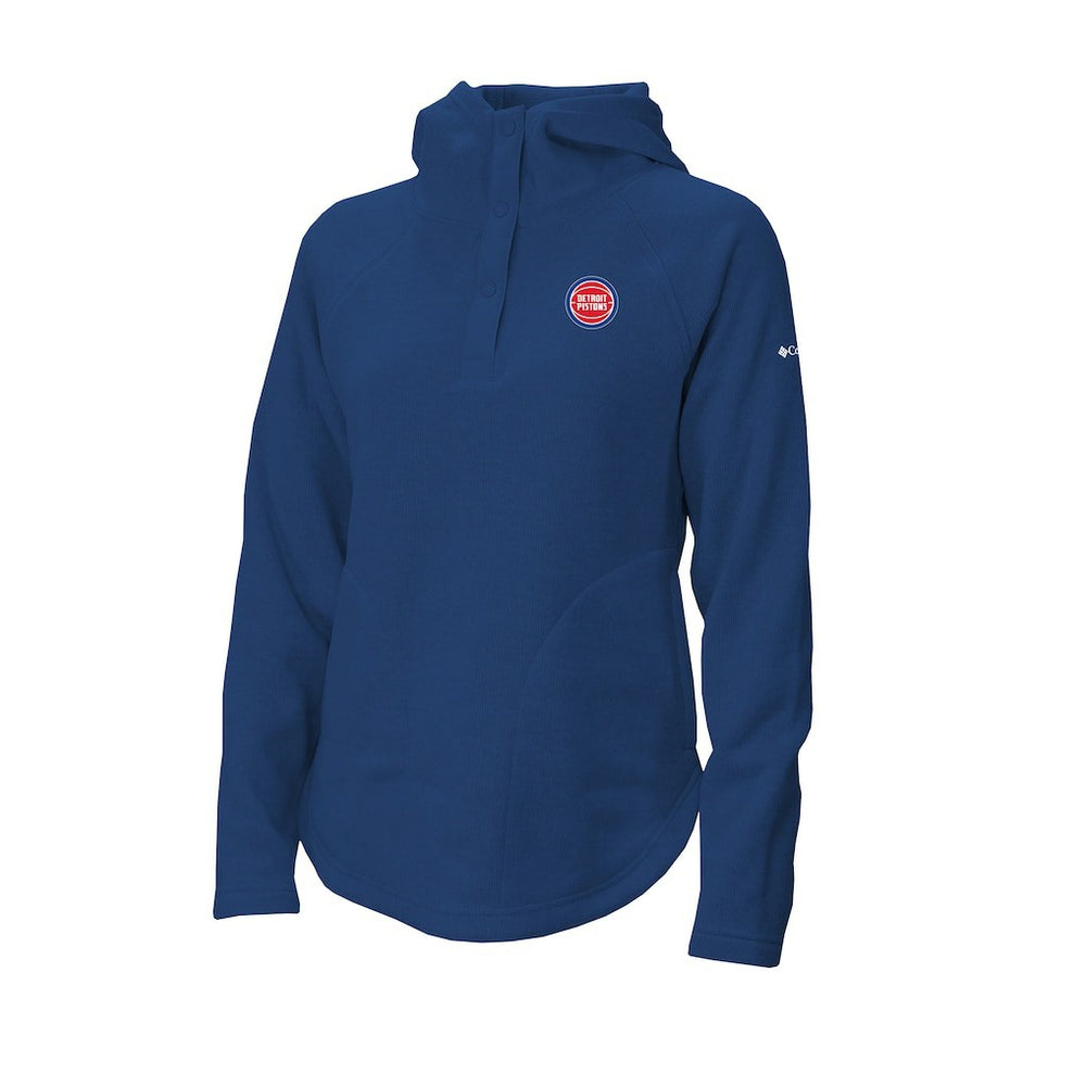 Columbia Detroit Pistons Women's Sweater Weather Quarter-Snap Hoodie Blue