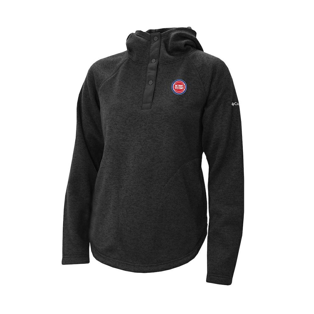 Columbia Detroit Pistons Women's Sweater Weather Quarter-Snap Hoodie Black