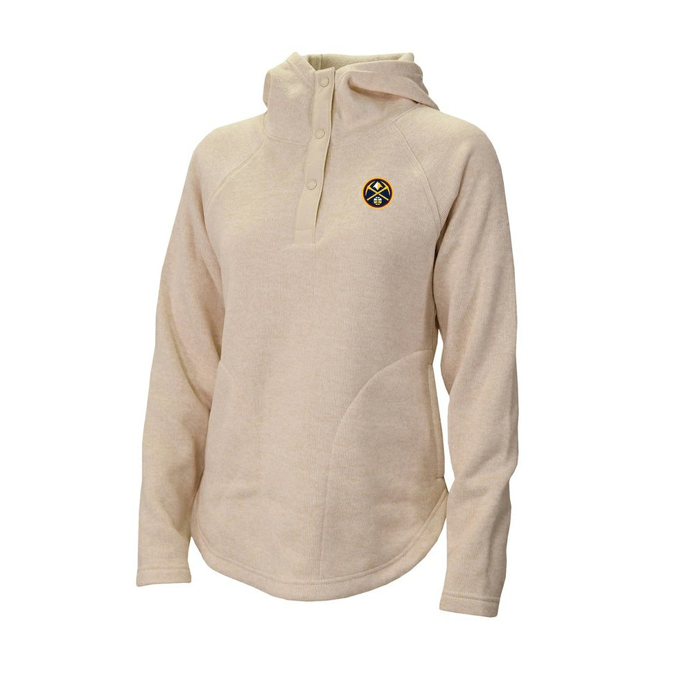 Columbia Denver Nuggets Women's Sweater Weather Quarter-Snap Hoodie White