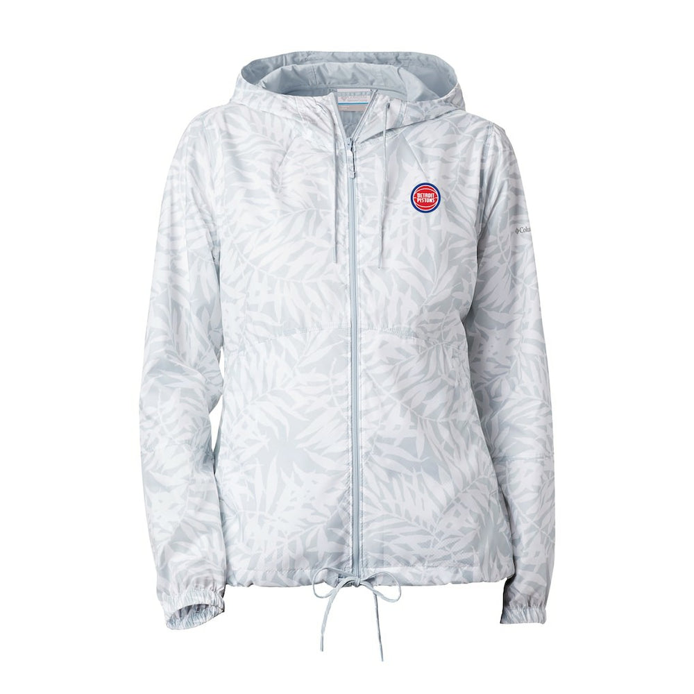 Columbia Detroit Pistons Women's Flash Forward Windbreaker White
