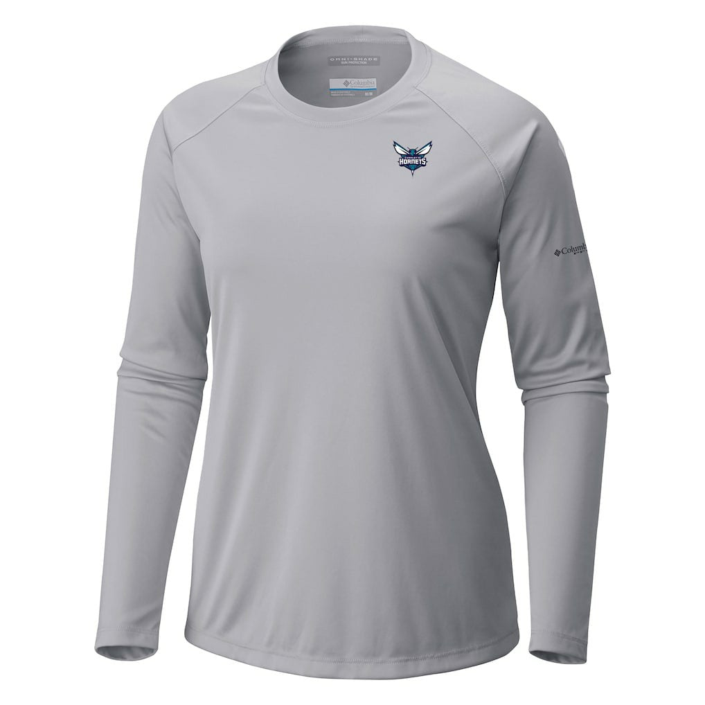 Columbia Charlotte Hornets Women's Tidal Tee II Long Sleeve T-Shirt Gray