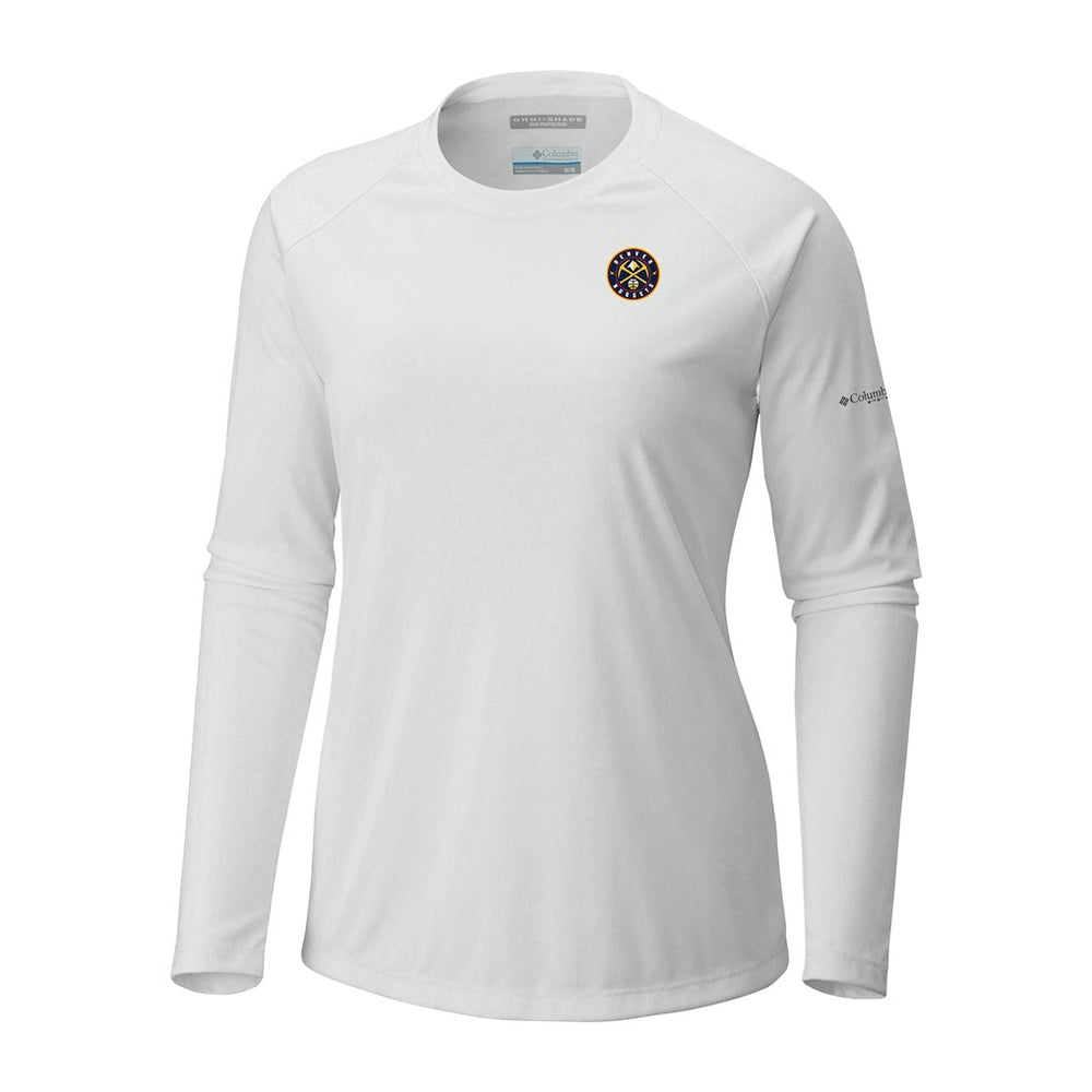 Columbia Denver Nuggets Women's Tidal Tee II Long Sleeve T-Shirt White