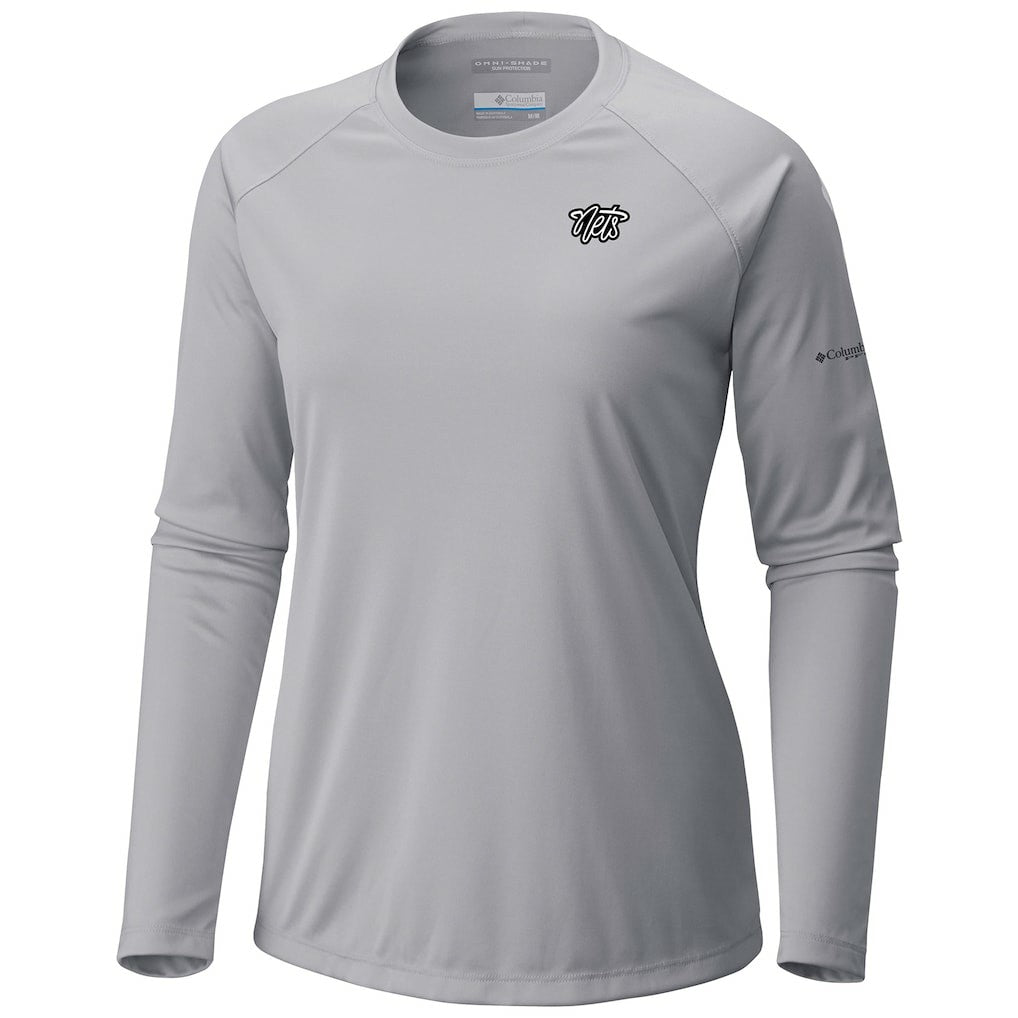 Columbia Brooklyn Nets Women's Tidal Tee II Long Sleeve T-Shirt Gray