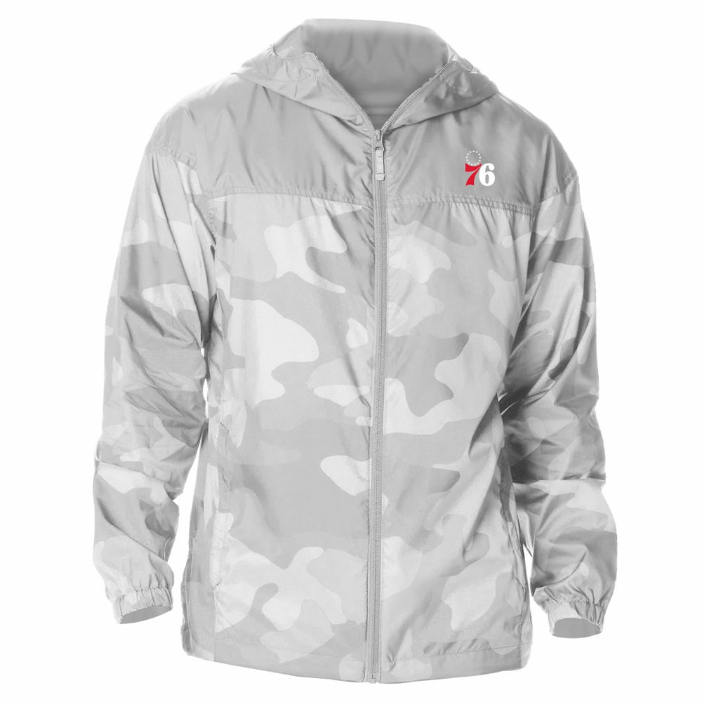 Columbia Philadelphia 76ers Flash Challenger Windbreaker Jacket Gray