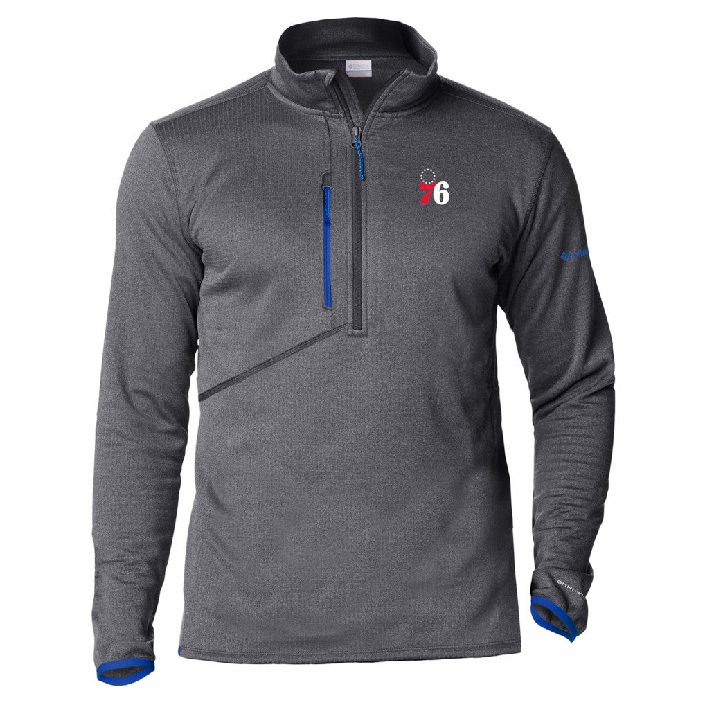 Columbia Philadelphia 76ers Park View Fleece Half-Zip Top Blue